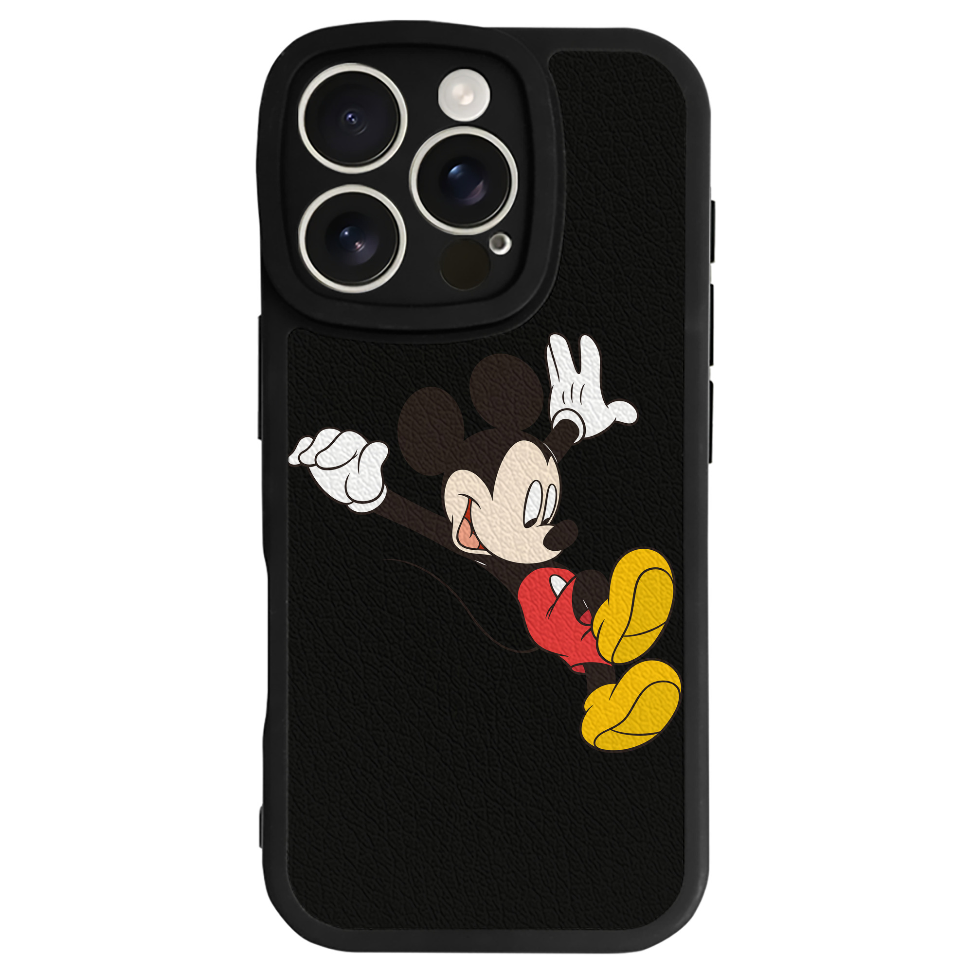 （画像用） ミッキーマウス Mickey Mouse 【iPhone 16シリーズ対応】シリコンスマホケース（レザー調） 材質：シリコン
